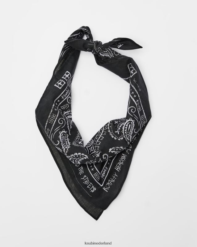 Ksubi unisex spookachtige bandana XT0TV214 accessoires zwart wit