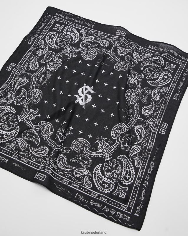 Ksubi unisex spookachtige bandana XT0TV214 accessoires zwart wit