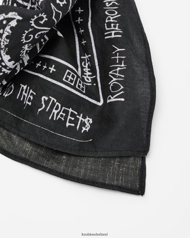 Ksubi unisex spookachtige bandana XT0TV214 accessoires zwart wit