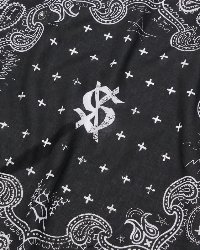 Ksubi unisex spookachtige bandana XT0TV214 accessoires zwart wit