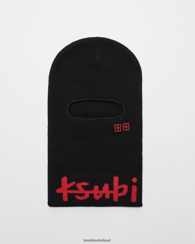 Ksubi unisex inkognito bivakmuts gelegd XT0TV409 accessoires zwart rood