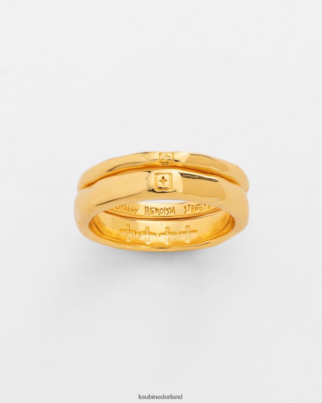 Ksubi unisex 18k dripps box kruisringset XT0TV263 accessoires goud
