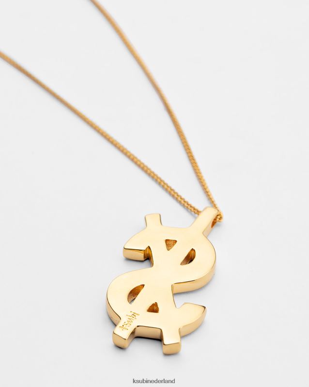 Ksubi unisex 18k dripps kruis dollar ketting XT0TV240 accessoires goud