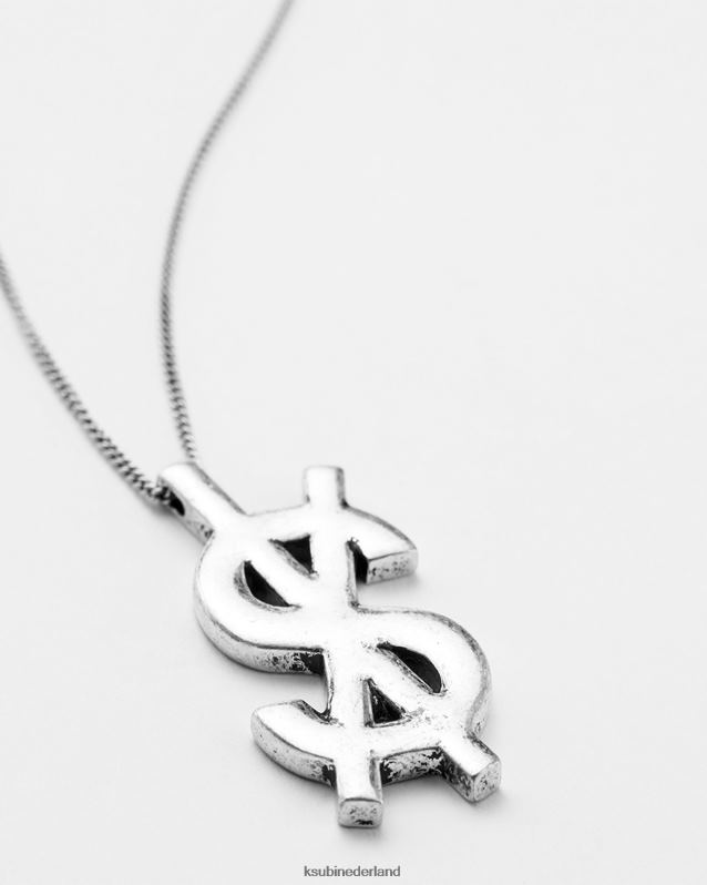 Ksubi unisex 925 dripps kruis dollar ketting XT0TV243 accessoires zilver