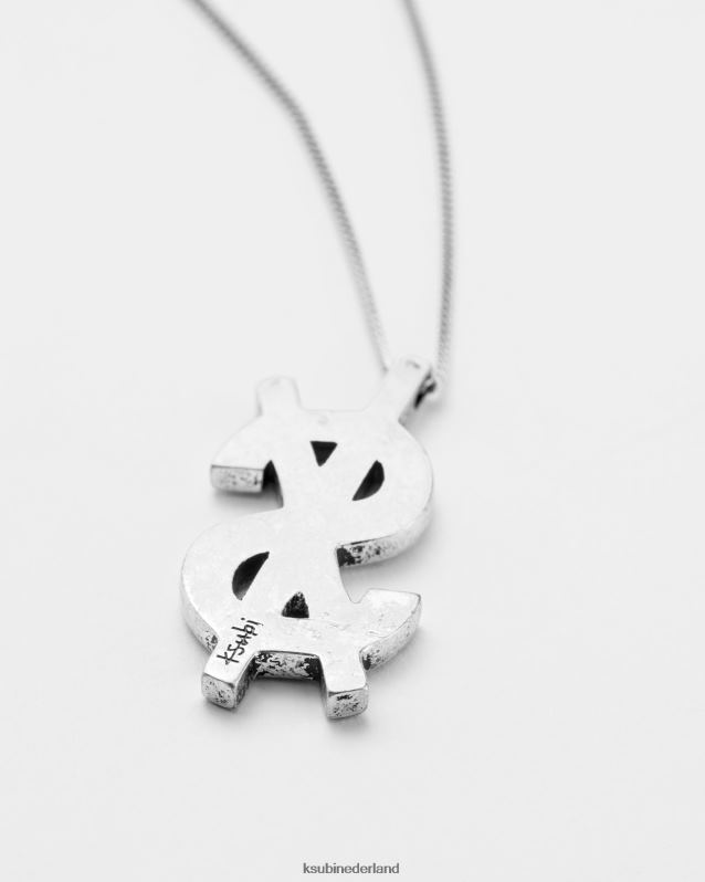 Ksubi unisex 925 dripps kruis dollar ketting XT0TV243 accessoires zilver