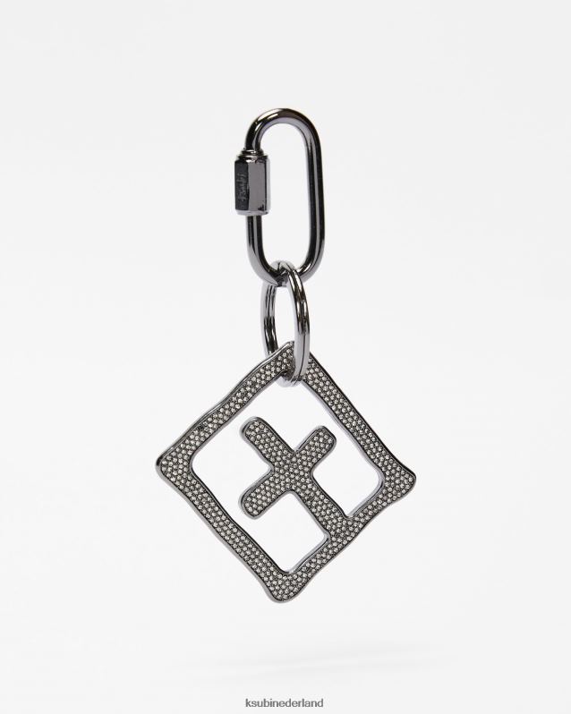 Ksubi unisex Kristallen sleutelhanger XT0TV268 accessoires zilver