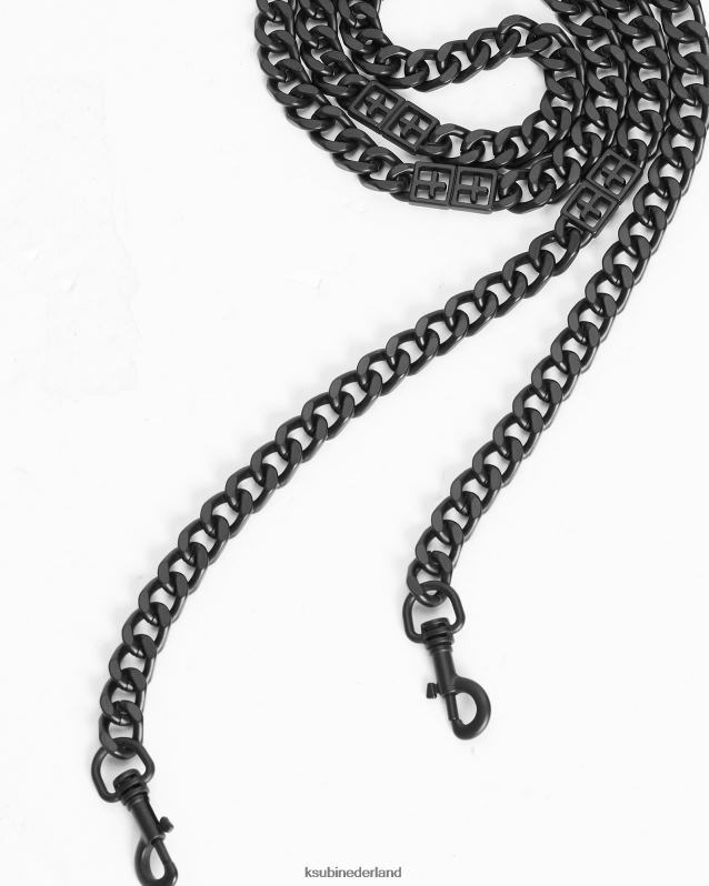 Ksubi unisex Kenmerkende kettingband uit 1999, mat XT0TV239 accessoires mat zwart