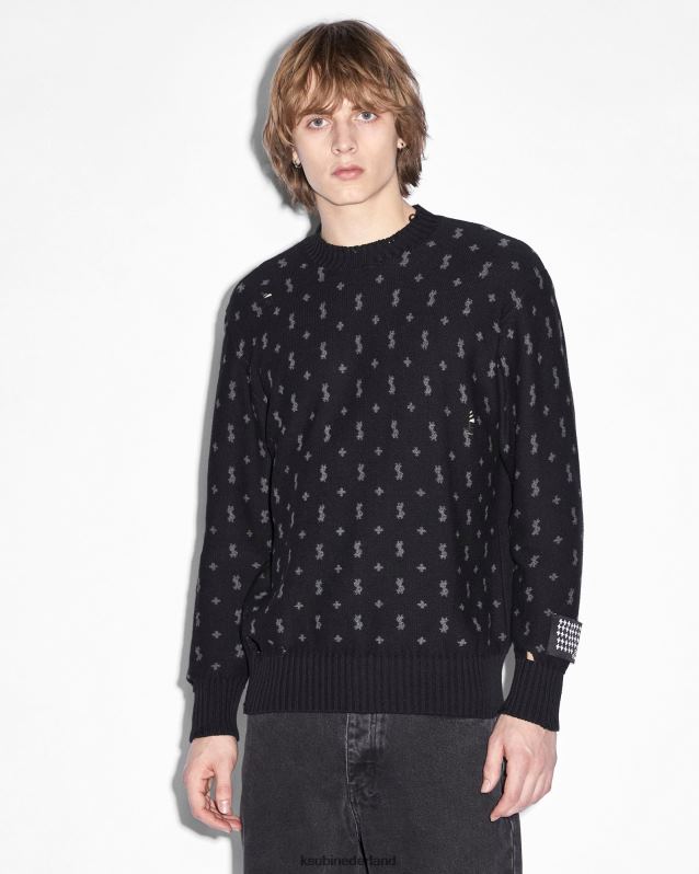 Ksubi mannelijk allstar gebreide crew XT0TV328 kleding zwart