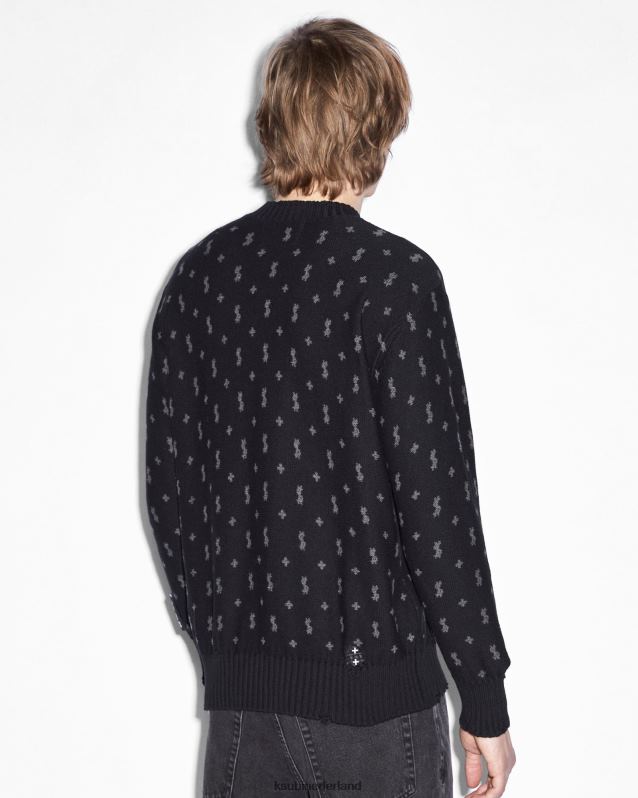 Ksubi mannelijk allstar gebreide crew XT0TV328 kleding zwart