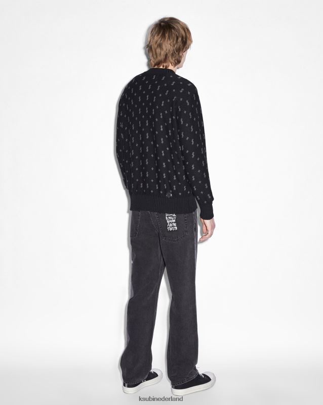 Ksubi mannelijk allstar gebreide crew XT0TV328 kleding zwart