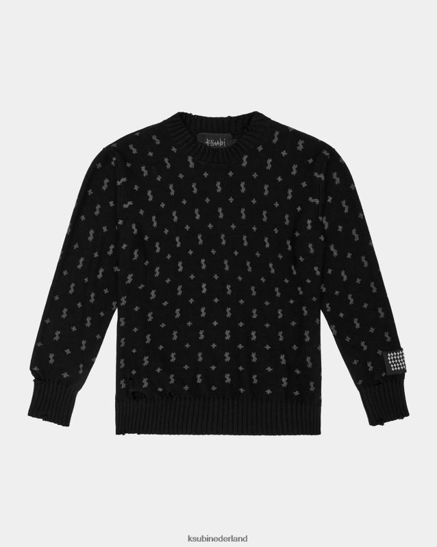 Ksubi mannelijk allstar gebreide crew XT0TV328 kleding zwart