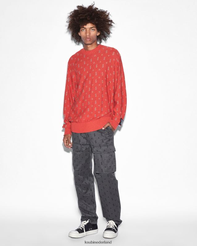 Ksubi mannelijk allstar gebreide crew-fakkel XT0TV336 kleding oranje