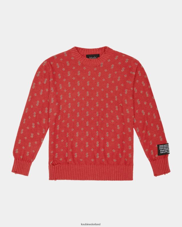 Ksubi mannelijk allstar gebreide crew-fakkel XT0TV336 kleding oranje