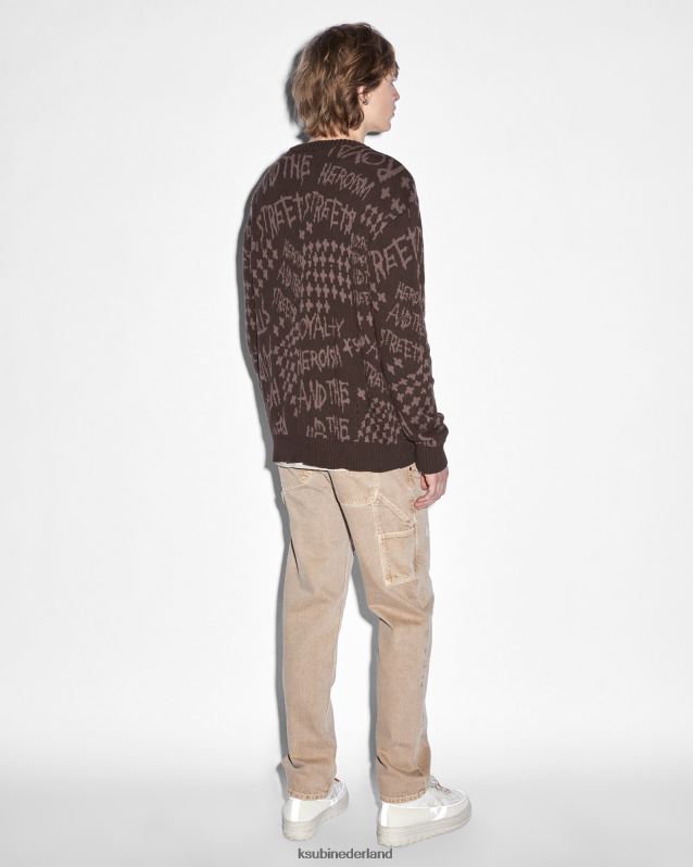 Ksubi mannelijk heldendom vest java XT0TV342 kleding bruine afdruk
