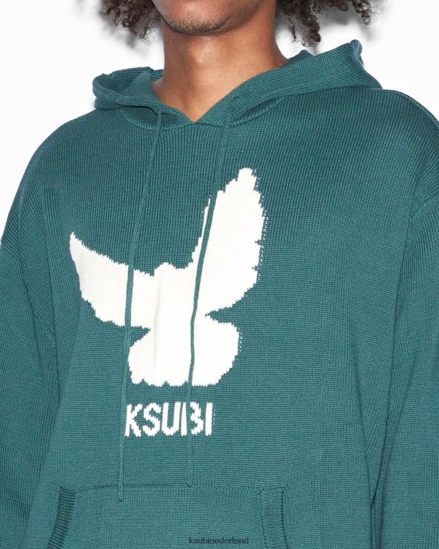 Ksubi mannelijk vluchtgebreide hoodie XT0TV358 kleding groente