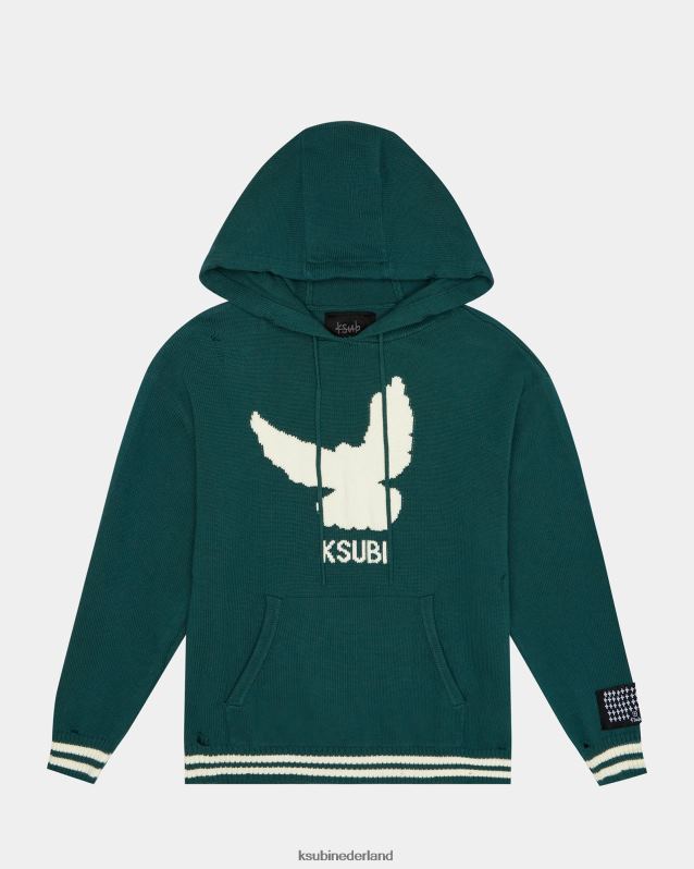 Ksubi mannelijk vluchtgebreide hoodie XT0TV358 kleding groente