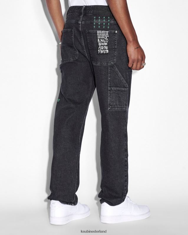 Ksubi mannelijk kant-en-klare broek XT0TV425 kleding zwart