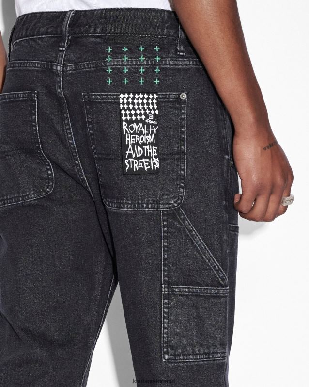Ksubi mannelijk kant-en-klare broek XT0TV425 kleding zwart