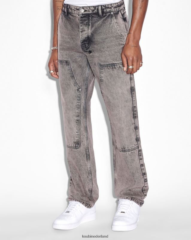 Ksubi mannelijk kant-en-klare broek afgestoft XT0TV426 kleding grijs