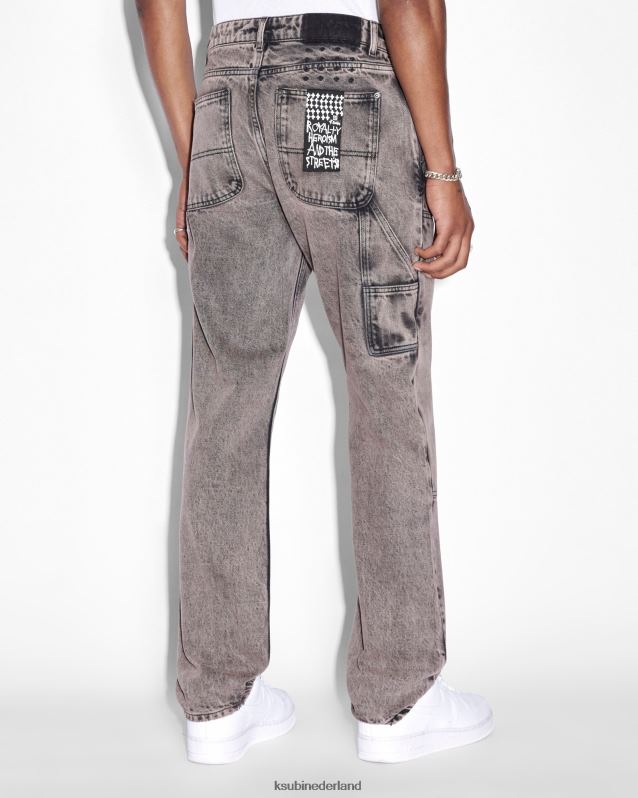 Ksubi mannelijk kant-en-klare broek afgestoft XT0TV426 kleding grijs