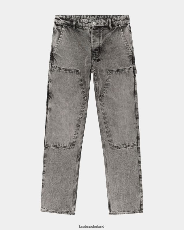 Ksubi mannelijk kant-en-klare broek afgestoft XT0TV426 kleding grijs