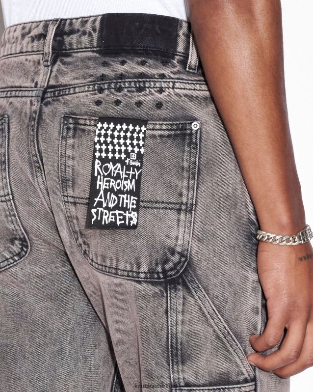 Ksubi mannelijk kant-en-klare broek afgestoft XT0TV426 kleding grijs