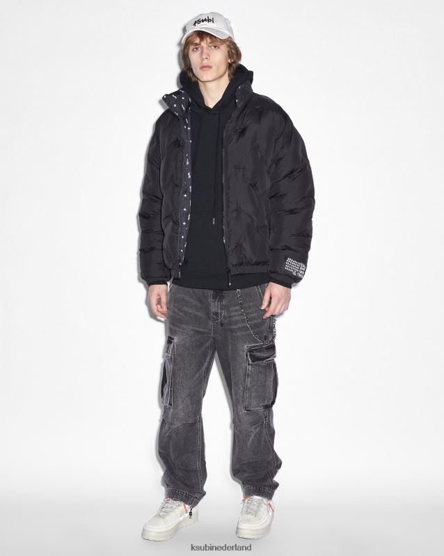 Ksubi mannelijk oproer cargobroek XT0TV333 kleding angst zwart