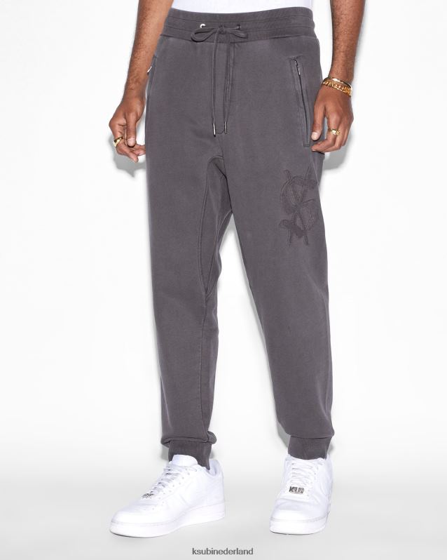 Ksubi mannelijk reverso herstel trak XT0TV392 kleding vervaagd zwart