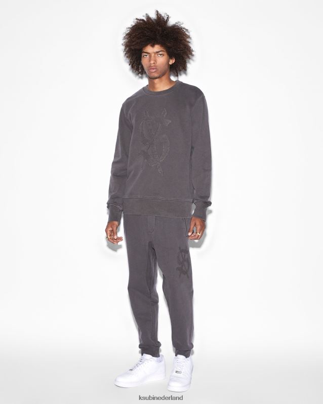 Ksubi mannelijk reverso herstel trak XT0TV392 kleding vervaagd zwart