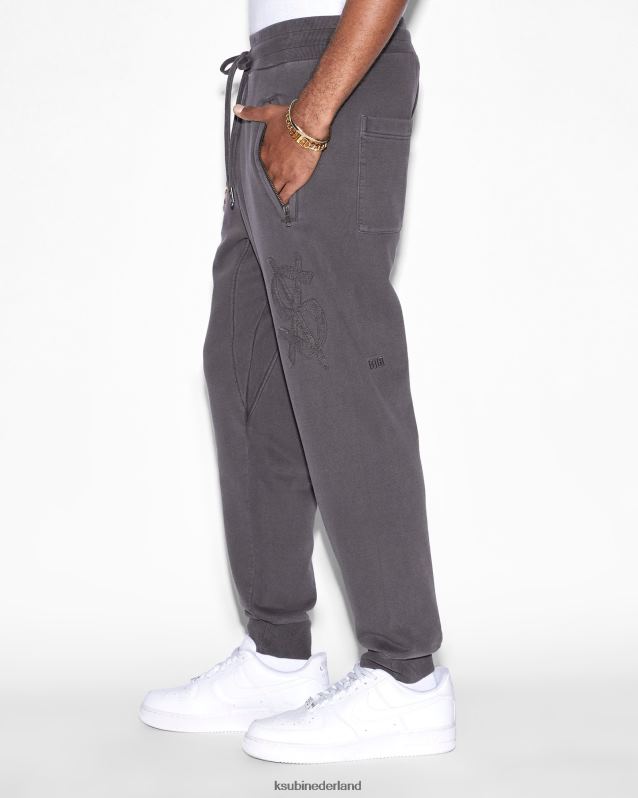 Ksubi mannelijk reverso herstel trak XT0TV392 kleding vervaagd zwart