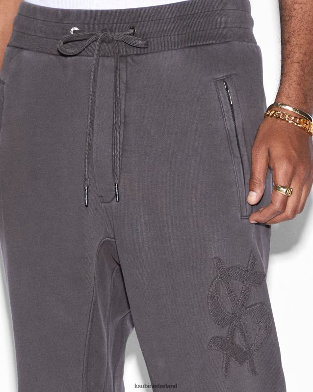Ksubi mannelijk reverso herstel trak XT0TV392 kleding vervaagd zwart