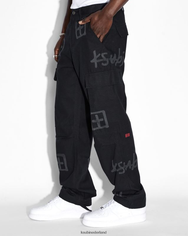 Ksubi mannelijk voortvluchtige cargobroek XT0TV473 kleding zwart