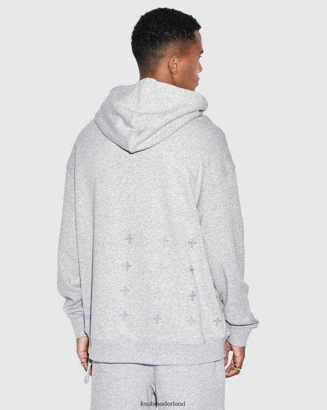Ksubi mannelijk 4 x 4 grote hoodie XT0TV432 kleding grijs