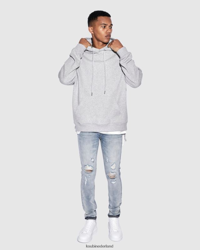 Ksubi mannelijk 4 x 4 grote hoodie XT0TV432 kleding grijs