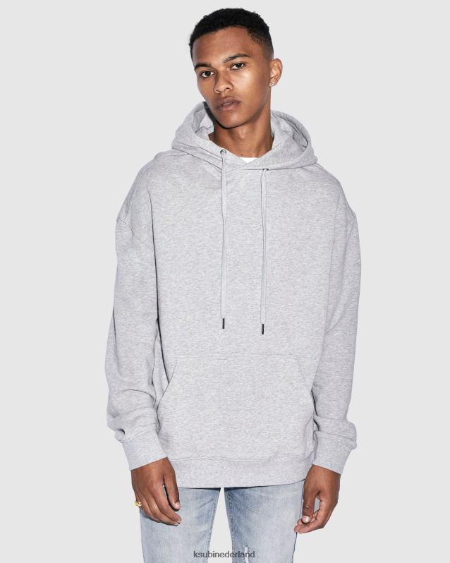 Ksubi mannelijk 4 x 4 grote hoodie XT0TV432 kleding grijs