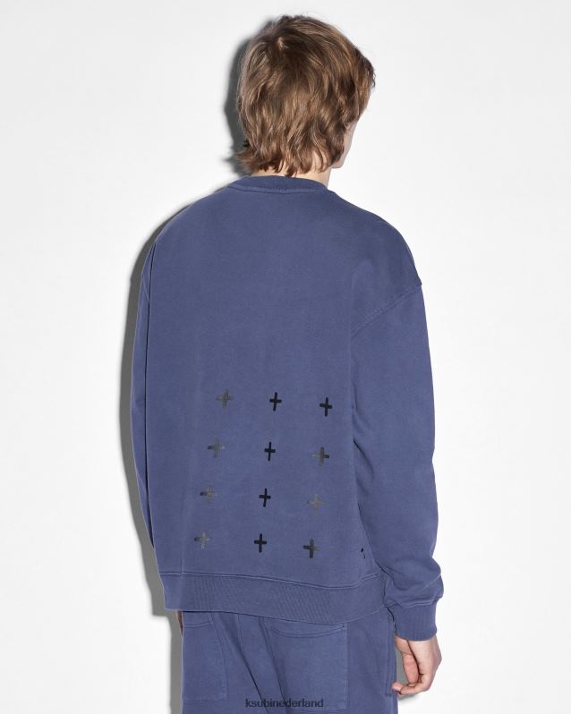Ksubi mannelijk 4x4 biggie bemanning diep XT0TV468 kleding Diepblauw
