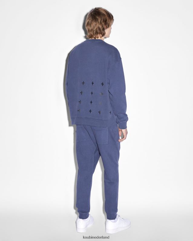 Ksubi mannelijk 4x4 biggie bemanning diep XT0TV468 kleding Diepblauw