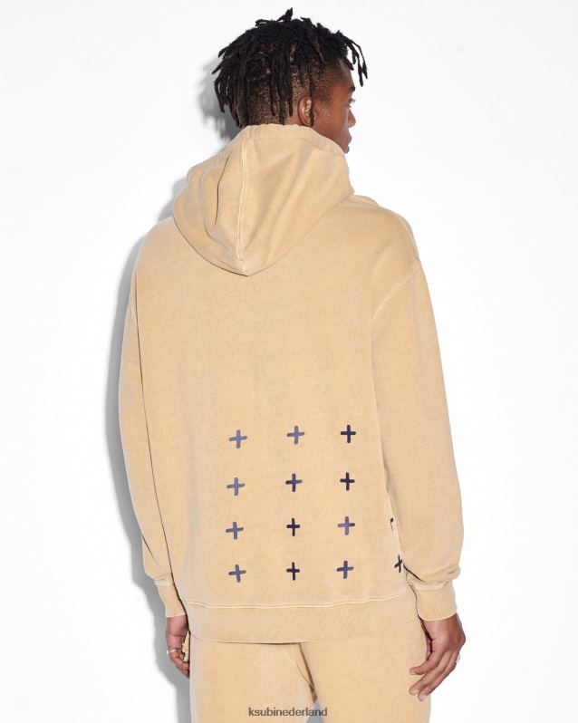 Ksubi mannelijk 4x4 grote hoodie XT0TV458 kleding donker barnsteen