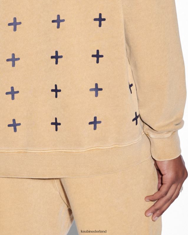 Ksubi mannelijk 4x4 grote hoodie XT0TV458 kleding donker barnsteen