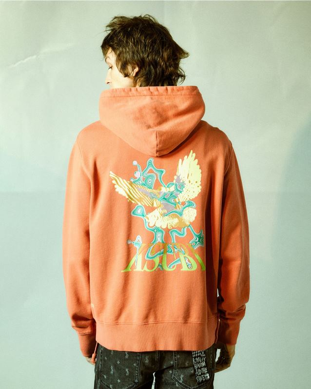 Ksubi mannelijk Flight Kash hoodie-fakkel XT0TV329 kleding oranje
