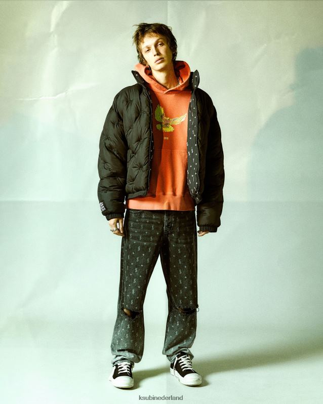 Ksubi mannelijk Flight Kash hoodie-fakkel XT0TV329 kleding oranje