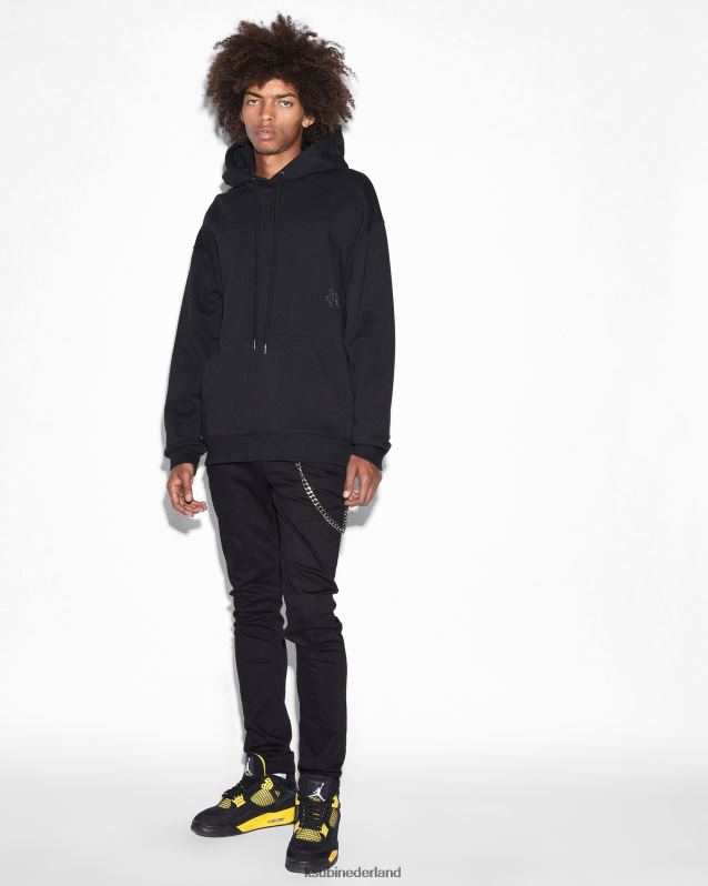 Ksubi mannelijk Kristallen bling biggie hoodie XT0TV355 kleding zwart