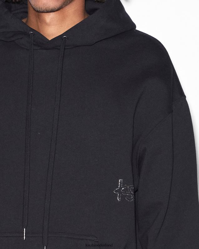 Ksubi mannelijk Kristallen bling biggie hoodie XT0TV355 kleding zwart
