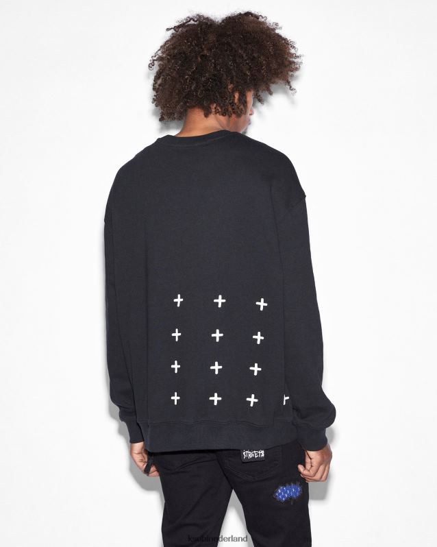 Ksubi mannelijk NYC 4x4 Biggie-crew XT0TV491 kleding pikzwart