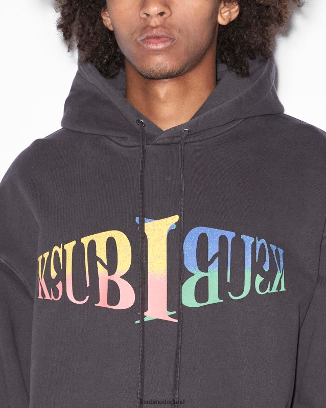 Ksubi mannelijk kruispunt biggie hoodie XT0TV439 kleding vervaagd zwart