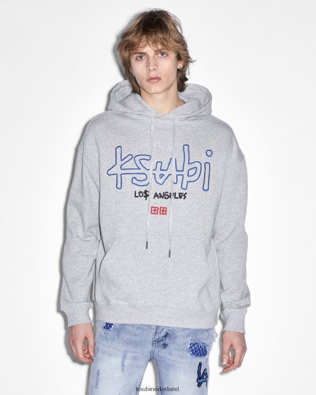 Ksubi mannelijk la 4x4 grote hoodie XT0TV515 kleding grijs