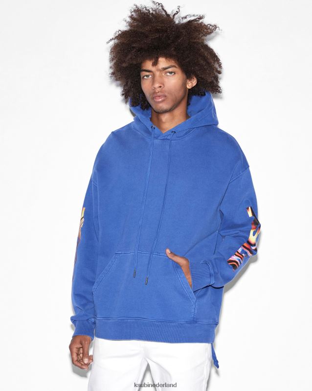 Ksubi mannelijk mindstate biggie-hoodie XT0TV416 kleding effen blauw