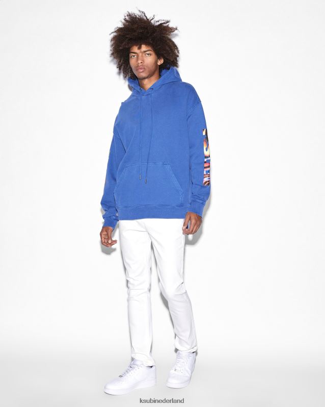 Ksubi mannelijk mindstate biggie-hoodie XT0TV416 kleding effen blauw