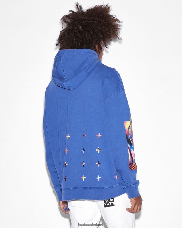 Ksubi mannelijk mindstate biggie-hoodie XT0TV416 kleding effen blauw