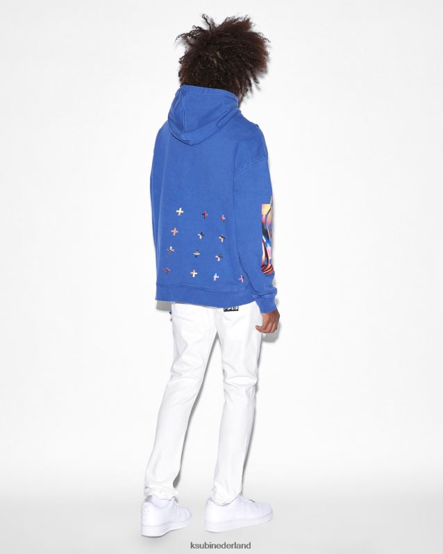 Ksubi mannelijk mindstate biggie-hoodie XT0TV416 kleding effen blauw